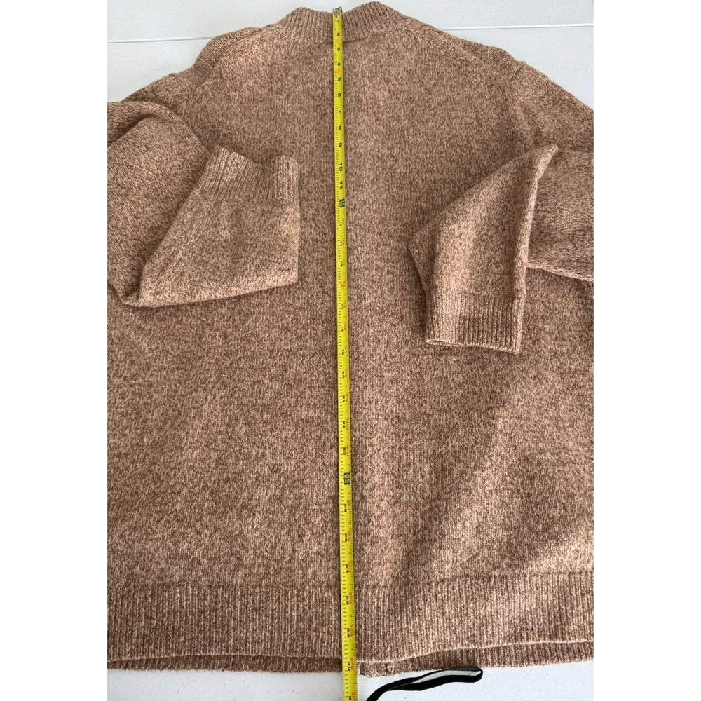 Tasso Elba Men's‎ Lambswool Brown Zip Front Sweater Cardigan Size Medium